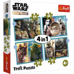 Puzzle Trefl 4 in 1 Star Wars: The Mandalorian, 35-70 piese, 4 ani+