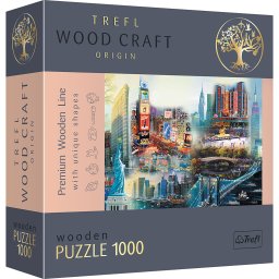 Puzzle din lemn Trefl Wood Craft New York, 1000 piese, forme unice
