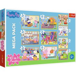 Puzzle Trefl 10 in 1 cu Peppa Pig pentru copii 4+