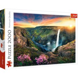 Puzzle Trefl 2000 piese Cascada Haifoss, Islanda, multicolor