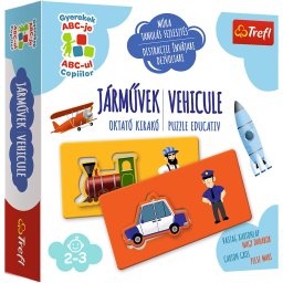 Joc educativ Vehicule pentru copii 2+ ani, puzzle si asociere