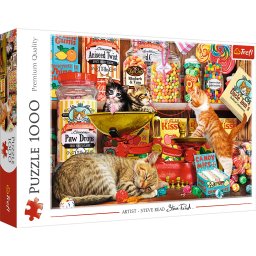 Puzzle Trefl 1000 piese Pisici si Dulciuri, multicolor, 12+ ani
