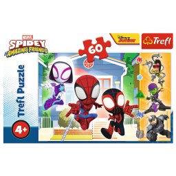 Puzzle Trefl 60 piese Spidey si prietenii, pentru copii 4+