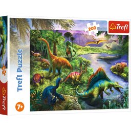 Puzzle Trefl 200 piese Lumea Dinozaurilor pentru copii 7+