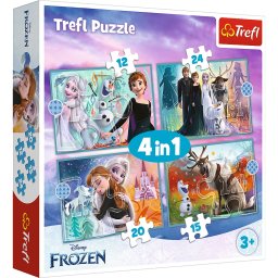 Puzzle Trefl 4 în 1 Frozen 2 Disney pentru copii, 4 imagini