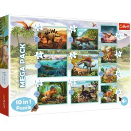 Puzzle Trefl 10 in 1 Lumea Dinozaurilor pentru copii 4+