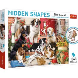 Puzzle Trefl 1000 piese cu forme ascunse, Catelusii draguti