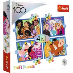 Puzzle copii Trefl Disney 4 în 1 Minunata lume Disney, 4+ ani