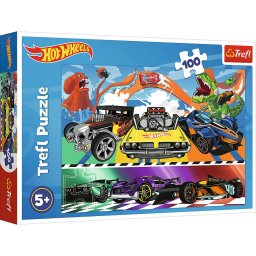 Puzzle Trefl Hot Wheels cu 100 piese pentru copii 5+