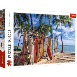 Puzzle Trefl 1000 piese Plaja Waikiki, multicolor, 12+ ani