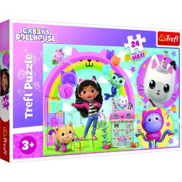 Puzzle Trefl 24 piese Maxi Gabby's Dollhouse Casa lui Gabby pentru copii