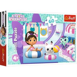 Puzzle Trefl Gabby's Dollhouse, Gabby la piscina, 60 piese, 4+ ani