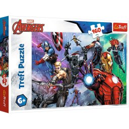 Puzzle Trefl Avengers 160 piese, Eroi în actiune, pentru copii 6+