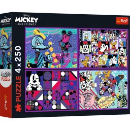 Puzzle Trefl 4x250 piese Disney Mickey Mouse si Prietenii