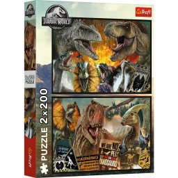 Puzzle Trefl 2x200 piese Jurassic World Lumea Preistorica, 7+