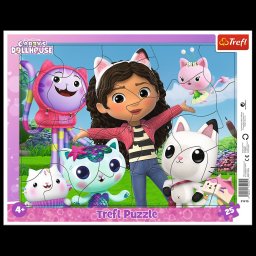 Puzzle Trefl Gabby's Dollhouse, 25 piese mari, cu rama, 4+ ani