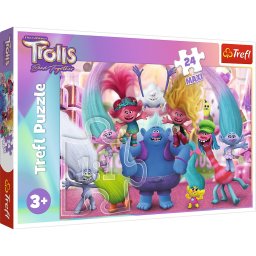 Puzzle Trefl 24 Maxi Trolls pentru copii 3+ cu piese mari