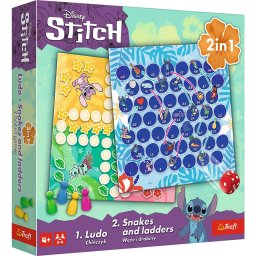 Joc Disney Stitch 2 în 1 Ludo si Serpisori & Scari pentru copii