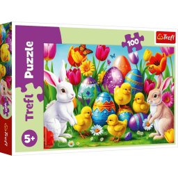 Puzzle Trefl 100 piese Pajistea de Paste pentru copii 5+
