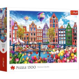 Puzzle Trefl 1500 piese Amsterdam colorat, multicolor, 11+ ani
