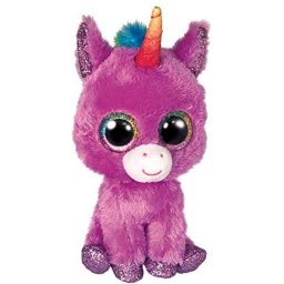 Unicorn de plus TY Rosette violet, 24 cm, jucarie moale pentru copii