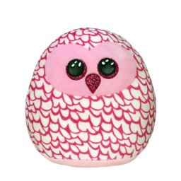 Bufnita de plus TY Pinky Squish-a-Boos, roz, 22 cm