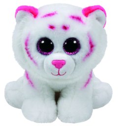 Jucarie de plus Ty Beanie Babies Tabor, tigru alb roz, 24 cm