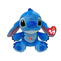 Plus Stitch Disney TY Beanie Babies albastru cu sunet, 15 cm