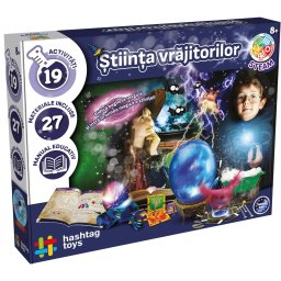 Set educativ Stiinta Vrajitorilor cu 19 activitati si 27 piese, 8+ ani