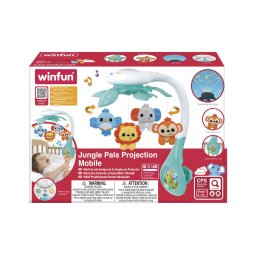 Carusel muzical cu proiector Winfun pentru patut, Animalute din Jungla