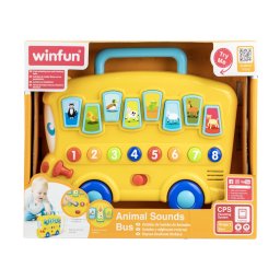 Autobuz interactiv Winfun cu sunete, lumini si animale, 6 luni+