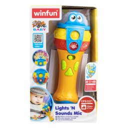 Microfon interactiv Winfun pentru copii, cu sunete, lumini si ritmuri