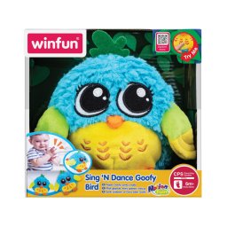 Jucarie de plus pasare interactiva Winfun, cu sunete si dans