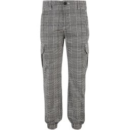 Urban Classics Pantaloni gri / negru / alb