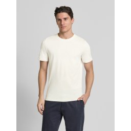 s.Oliver Tricou barbati cu croiala Regular fit, din bumbac, Crem (SELECTATI MARIMEA: L)