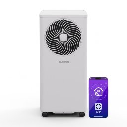 Klarstein Aero Ring 7K – aparat de aer condiționat mobil și inteligent, cu o capacitate de 7.000 BTU, potrivit pentru spații de până la 25 m², dotat cu control vocal (ACO8-ArR7-PAC-Wh)