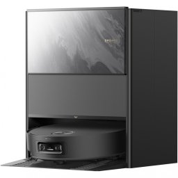 Aspirator robot Dreame Aqua 10 Ultra Track RLR81CE-BK, 25000 Pa, 200 min, 3,5/4 l, Uscat/umed, Camere AI, VersaLift DToF, Curatare automata a mopului la 100 °C, Negru