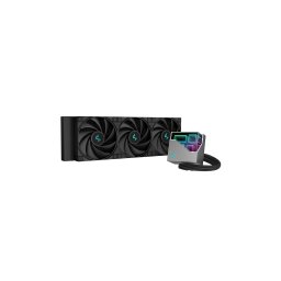 Cooler Deepcool "LT720", compatibil skt. Intel si AMD, racire cu lichid, ventilator 120 mm x 3, 2250 rpm, iluminat RGB, "R-LT720-BKAMNF-G-1" (timbru verde 2.00 lei)