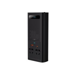 INVERTOR ELECTRIC auto Baseus, IGBT, 2 x AC, 1 x USB Type-C, 1 x USB, 300W 220V, conectare auto 12V, negru "CGNB010101" (timbru verde 2.00 lei) - 6932172608675