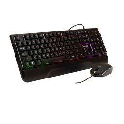 KIT gaming SPACER USB INVICTUS, tastatura RGB rainbow + mouse optic 7 culori, black, "SPGK-INVICTUS" (timbru verde 0.8 lei)