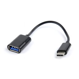CABLU adaptor OTG GEMBIRD, pt. smartphone, USB 2.0 Type-C (T) la USB 2.0 (M), 20cm, asigura conectarea telef. la o tastatura, mouse, HUB, stick, etc., negru, "A-OTG-CMAF2-01" (timbru verde 0.08 lei)