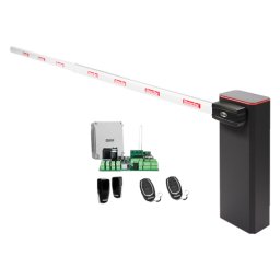 KIT complet bariera acces AUTO / 4 m, montaj universal ST/DR, lampa semnalizre - MOTORLINE TURBO-4+ZUM75HTSL-4-KIT