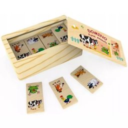 Domino din lemn - animale de fermă