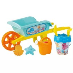 Set pentru nisip cu roabă, 8 piese - animale marine