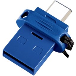 Memorie USB VERBATIM 49967, USB-A + USB-C, 64 GB, Albastru