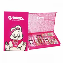 Set 15 Produse G-Rollz Gift Box Banksy Thug for Life Pink Collection Large Size blunt pre-rulat conuri foite filtre Stickere
