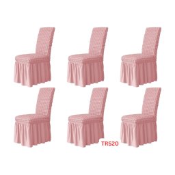 Huse Elastice Pt Scaune, Universale, 6 Buc./Set, Creponate Cu Volan, Cod TRS20