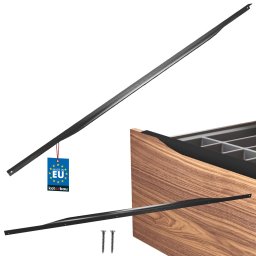 Mâner mobilier tip profil de muchie înclinat aluminiu negru mat 1000 mm