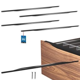 Mâner mobilier tip profil de muchie înclinat negru mat 1000 mm set de 4 buc.