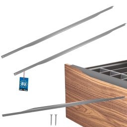 Mâner mobilier tip profil de muchie înclinat argintiu 1000 mm set de 2 buc.